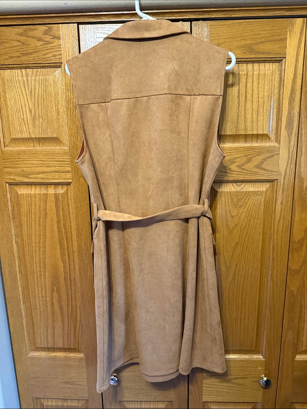 Allegra K Sleevless Collared Dress With Buttons and Belt-Size Large - Picture 6 of 9
